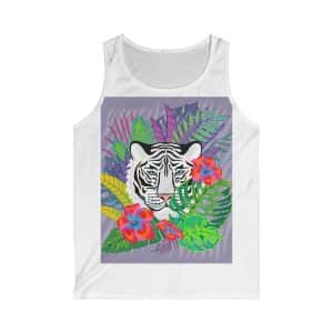 Men's Softstyle Tank Top White Tiger