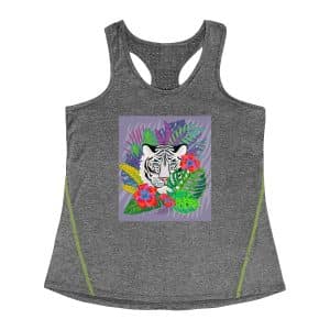 Women's Racerback Sports Top White Tiger